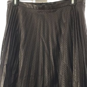 Zara Vegan leather pleated skirt